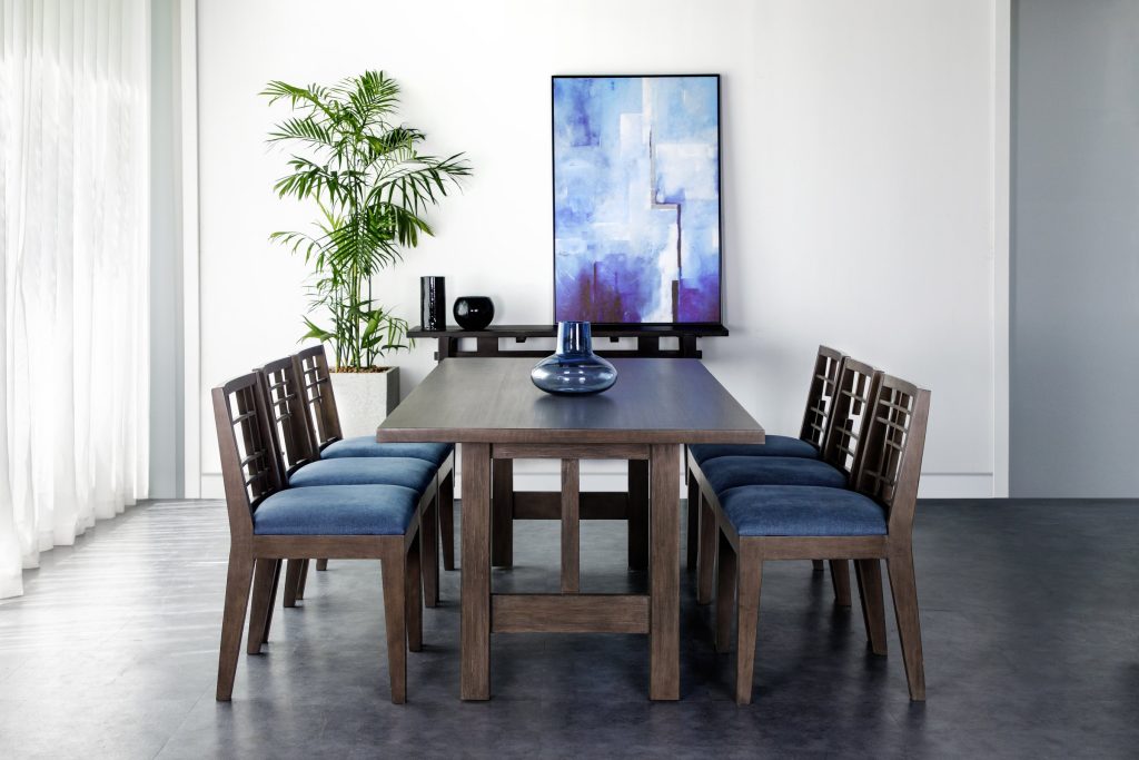 Contemporary Grey Dining Set made with Canadian Western Hemlock — view 1
