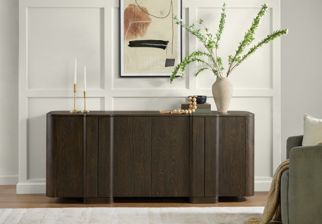 Curved Panel Console Cabinet made with Canadian Western Hemlock — view 1