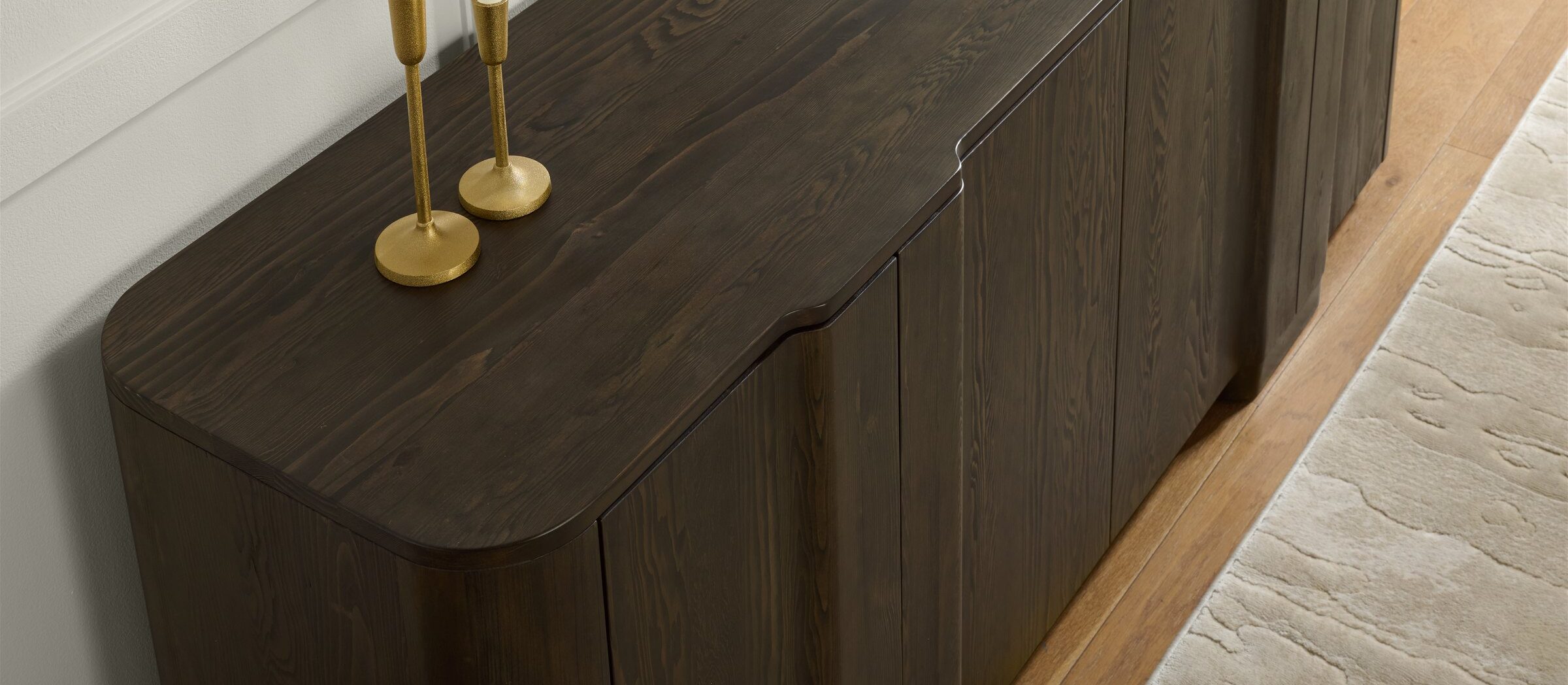 Curved Panel Console Cabinet made with Canadian Western Hemlock — view 3