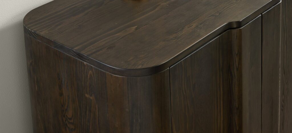Curved Panel Console Cabinet made with Canadian Western Hemlock — view 4