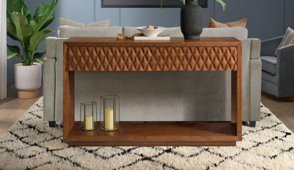 Geometric Armoire and Console Set made with Canadian Western Hemlock — view 3