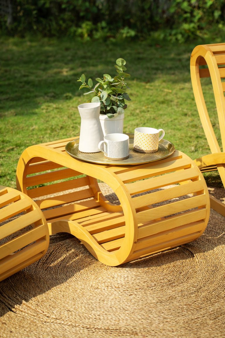 Curved Yellow Cedar Lounge in Canadian Yellow Cedar — view 3